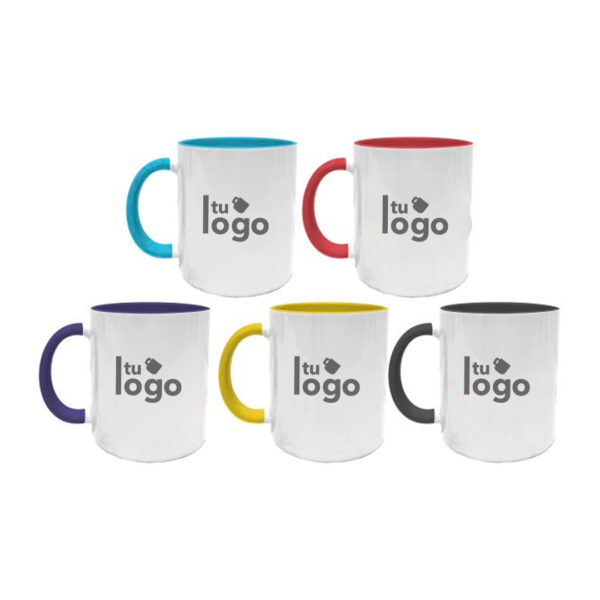 Tazas de Cerámica Sublimable Interior y Asa de Color - Imagen 1