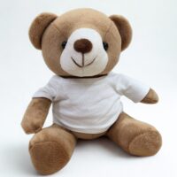 Osito de Peluche Mediano Marrón con Camiseta Blanca