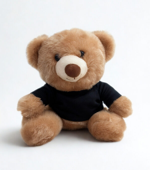 Osito de Peluche Grande Marrón con Camiseta Negra - Imagen 1