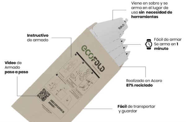Kit Soporte Notebook y Celular Ecofold Acero - Imagen 6